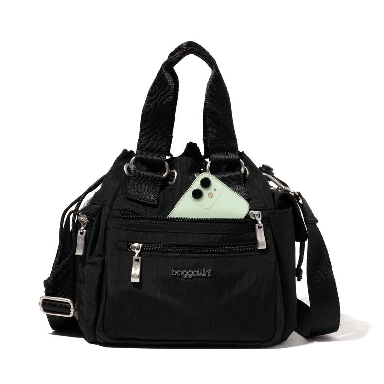 Modern Everywhere Drawstring Mini Bag in Black