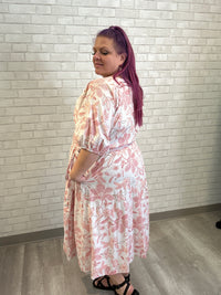 White/Coral Floral Poplin Wrap Dress - Somersalt