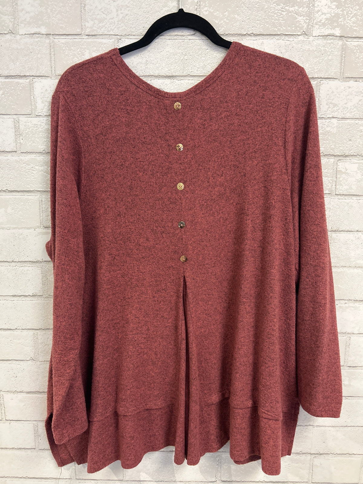 Rust Speckled Button Back Top - Coin 1804