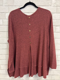 Rust Speckled Button Back Top - Coin 1804