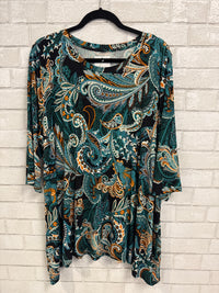 Teal/Orange Paisley Tunic - Jessica London (NWT)