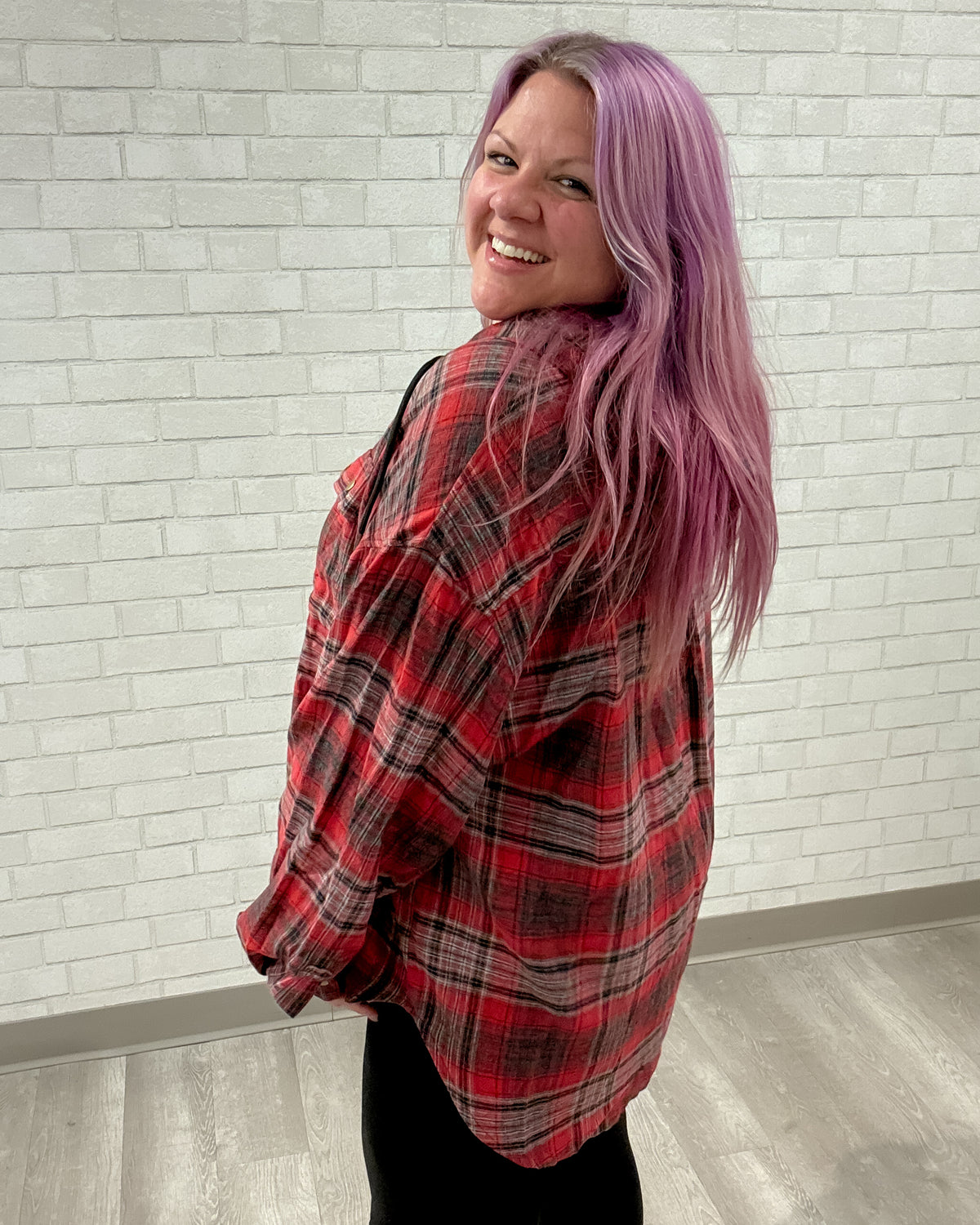 Plaid Shacket | Red