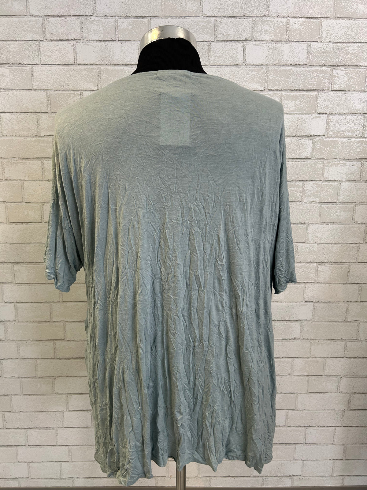 Soft Teal Crinkle Layered Pocket Tee - Chalet