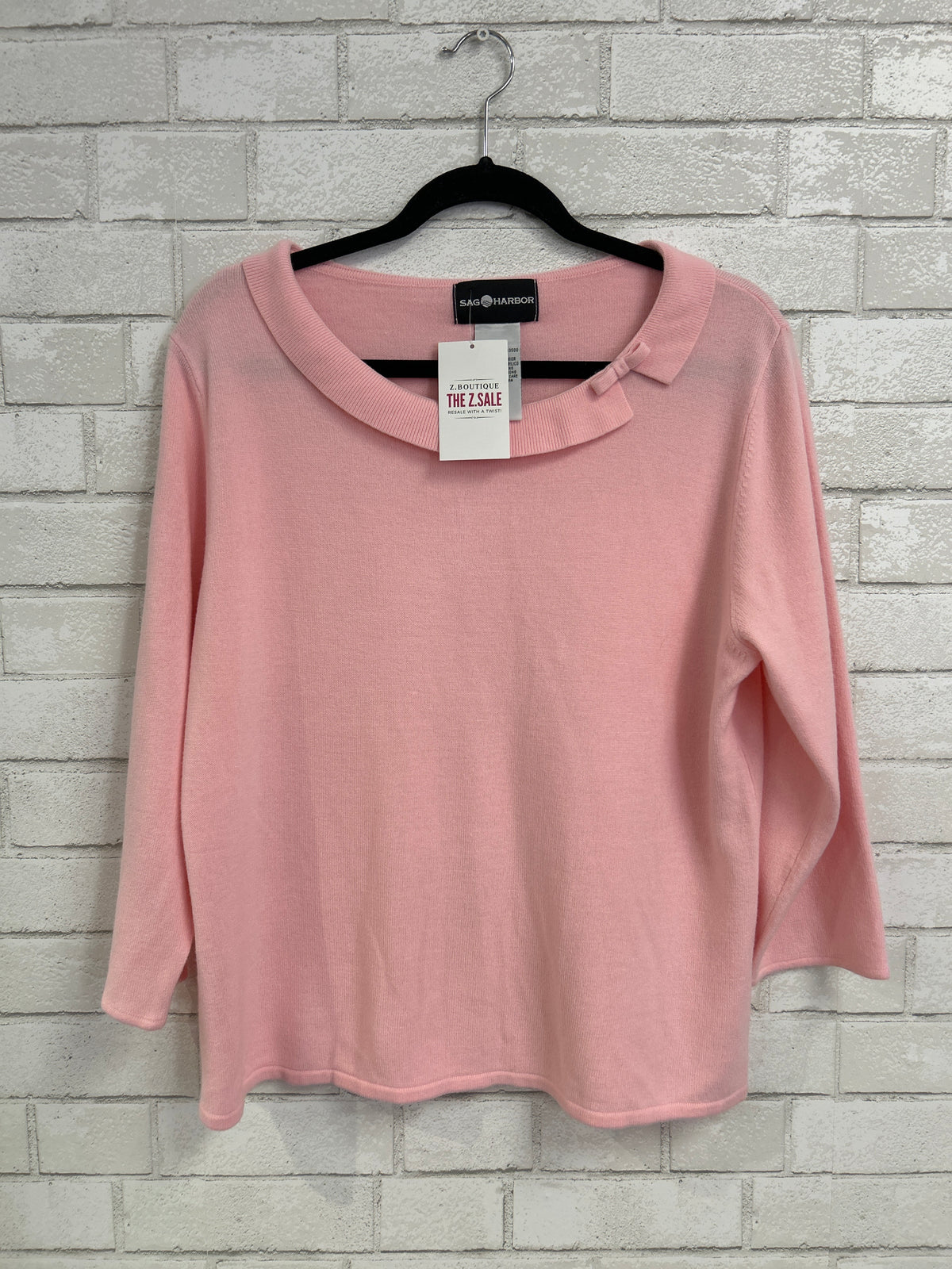 Pink Bow Collar Sweater - Sag Harbor