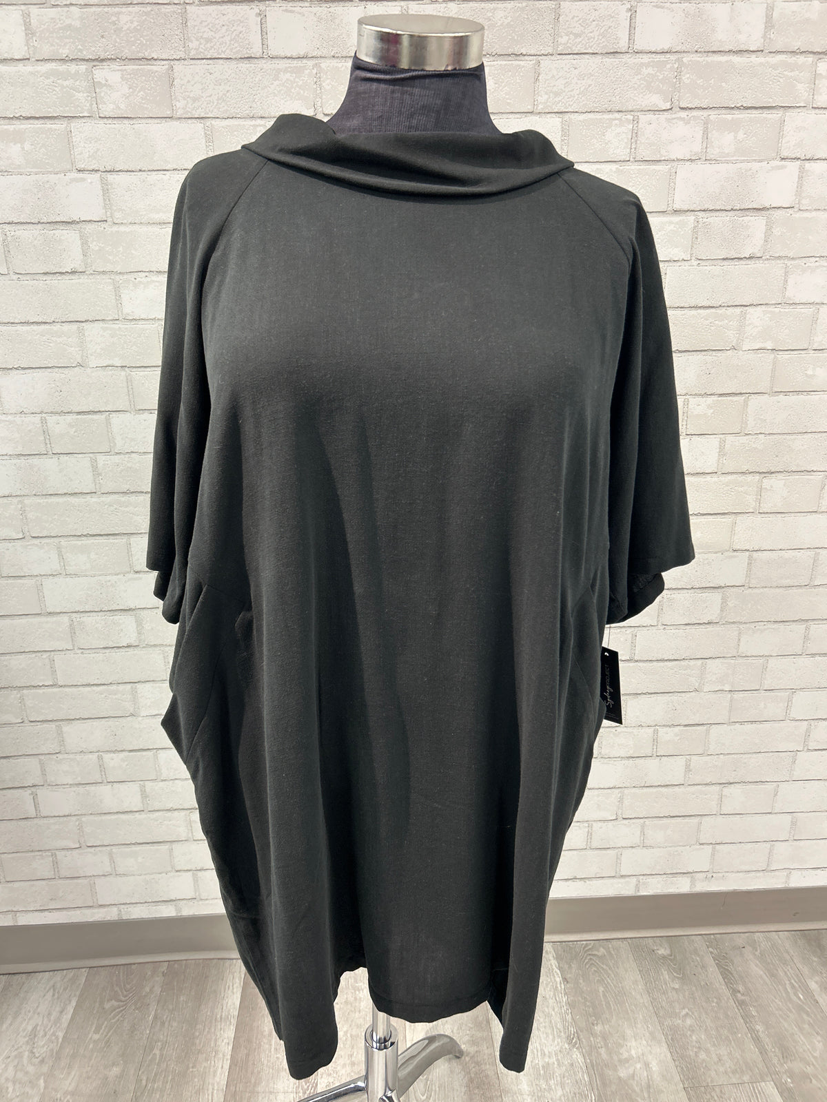 Black Button Back Tunic/Dress - Sydney