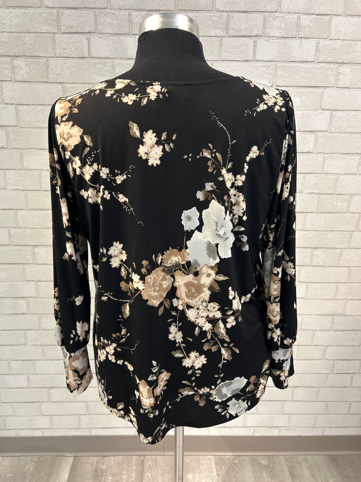 Black Abstract Floral Top - Karen Kane