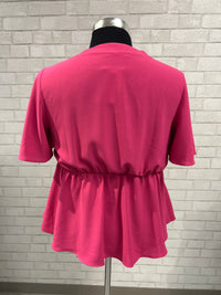Pink Tie Front Blouse - Grace Karin