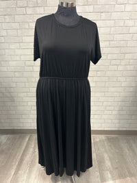 Wool& Black Short Sleeve Dress