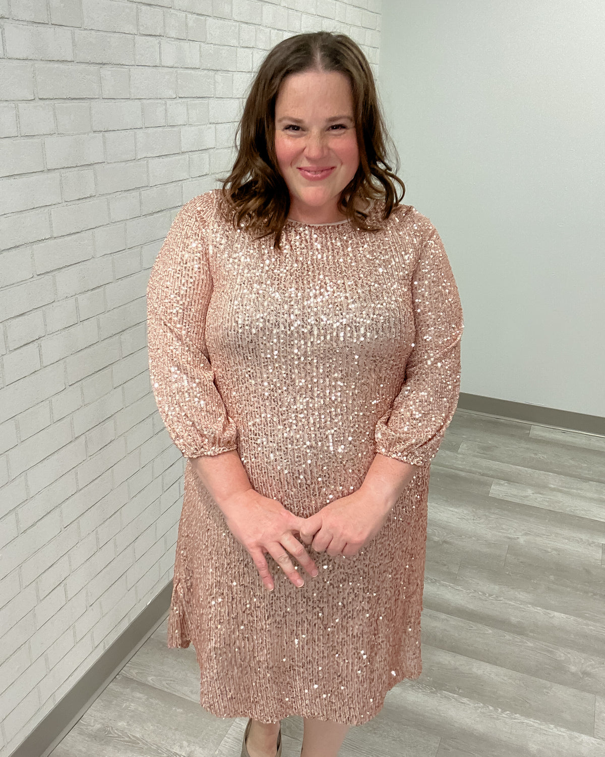 Champagne Sparkle Sequin Dress