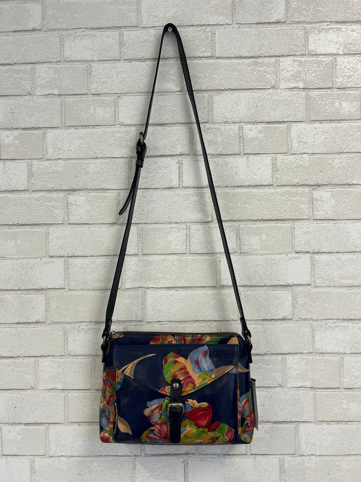 Navy Floral Leather Purse - Patricia Nash