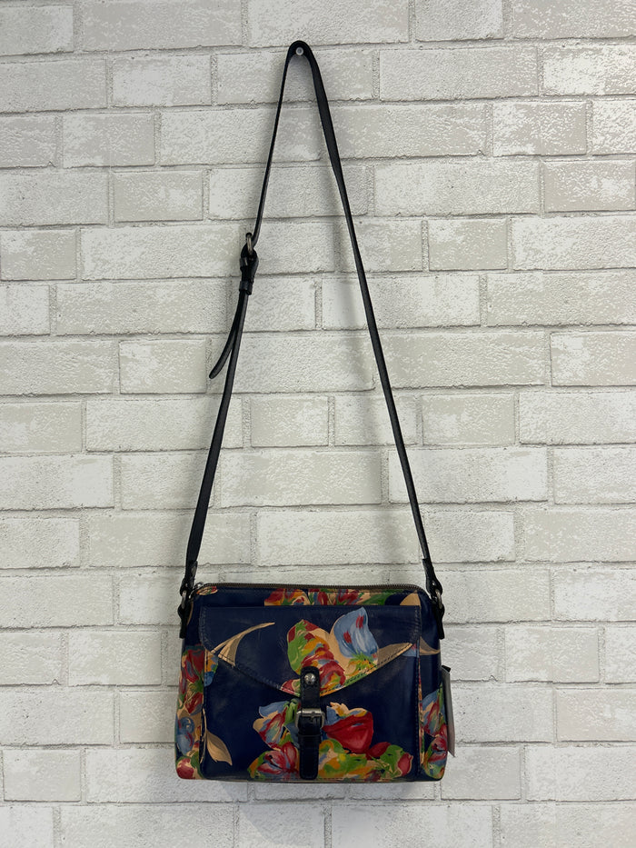 Navy Floral Leather Purse - Patricia Nash