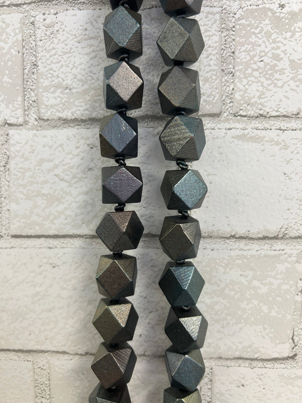 Silver Chunky Beaded Necklace