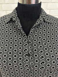 Black/White Geo Print Blouse - Rose & Olive