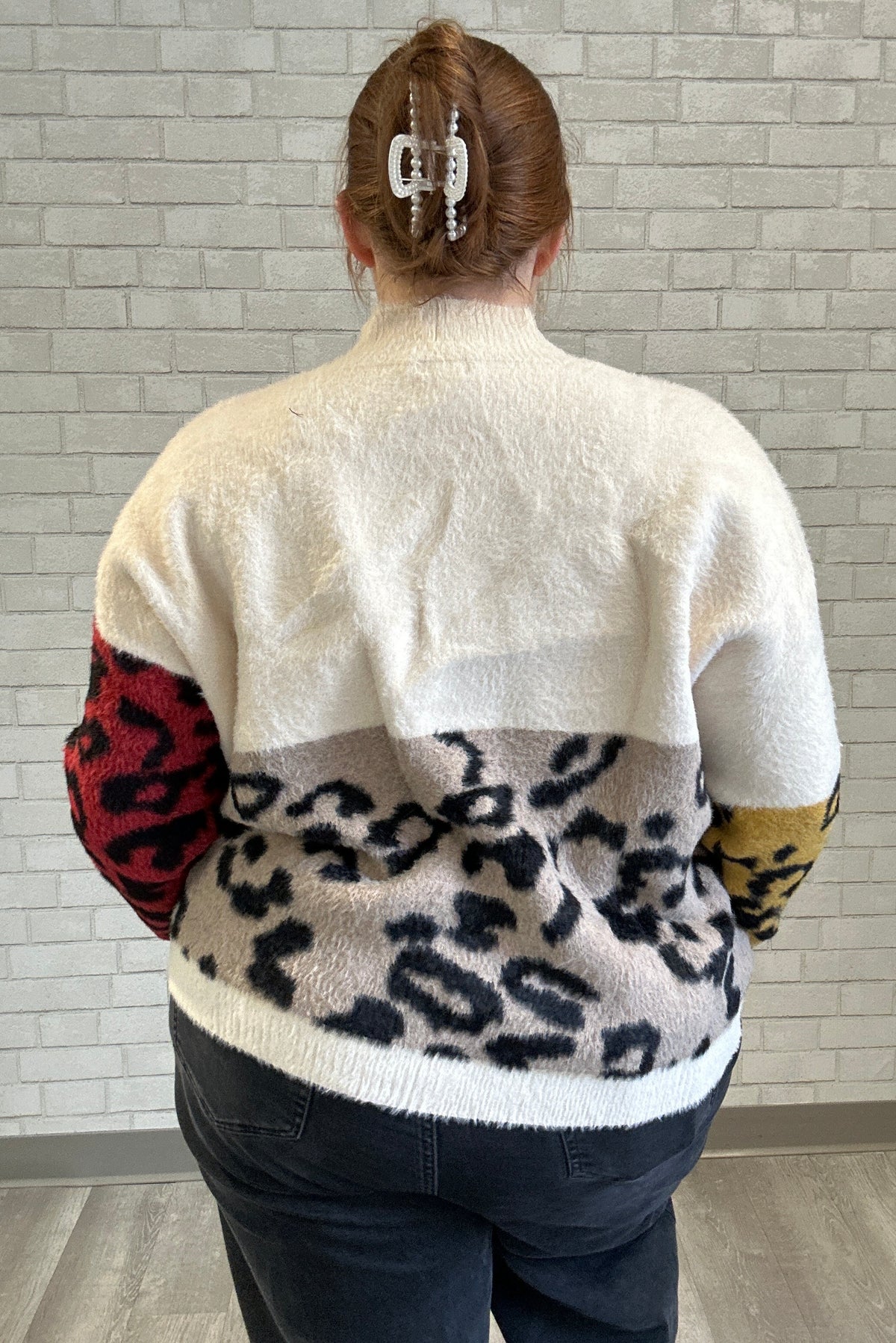 Colorblock Animal Print Sweater - Coco & Carmen