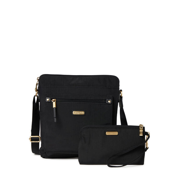 Go Bagg with RFID Phone Wristlet | Black w/ Gold Hardware