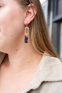 Raya Earrings | Golden Navy Maroon