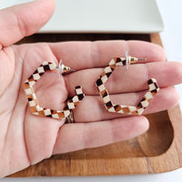 Hexi Hoops | Brown Checker