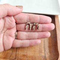 Archie Mini Studs | Brown Dot