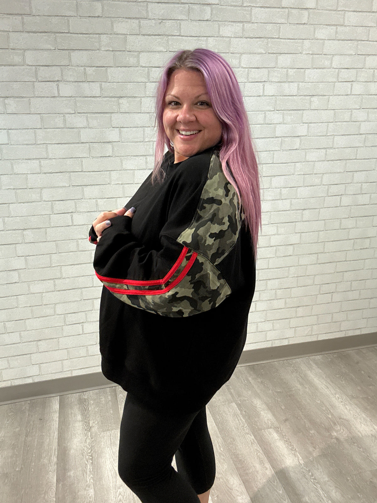 Camo Accent Sweatshirt | Black