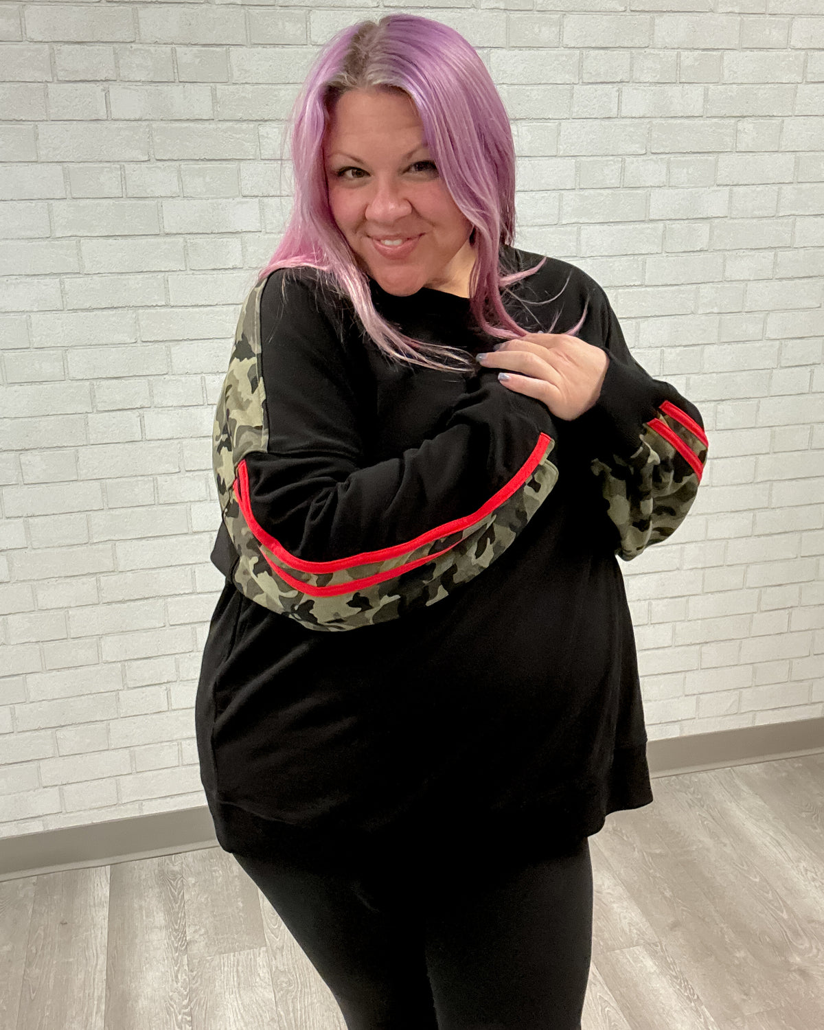 Camo Accent Sweatshirt | Black