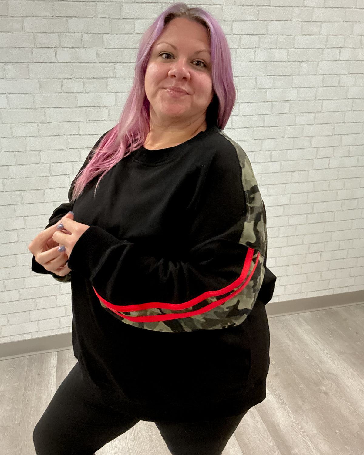 Camo Accent Sweatshirt | Black