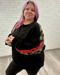 Camo Accent Sweatshirt | Black