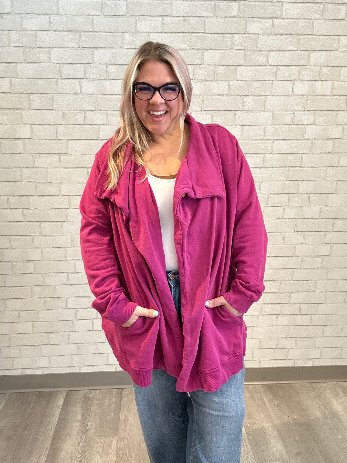 Pink Sweatshirt Blazer - Mododoc