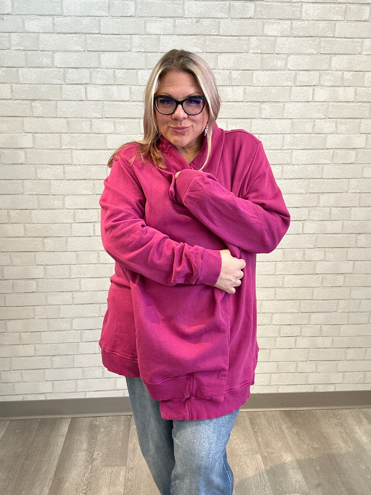 Pink Sweatshirt Blazer - Mododoc