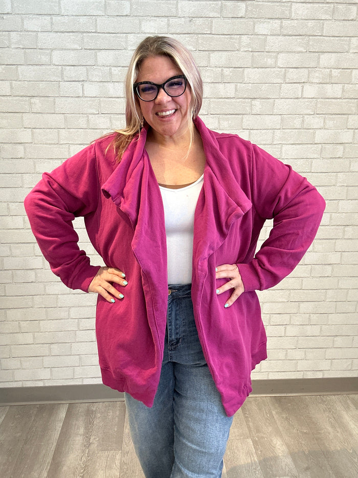 Pink Sweatshirt Blazer - Mododoc