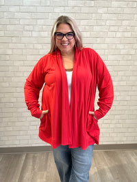 Bright Coral Cardigan w/ Thumbholes - TekGear