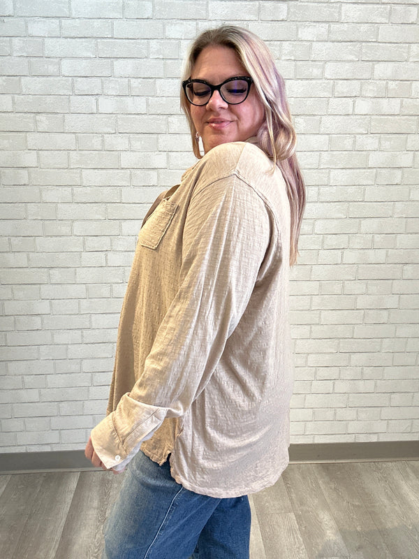 Oatmeal Button Down - Mododoc