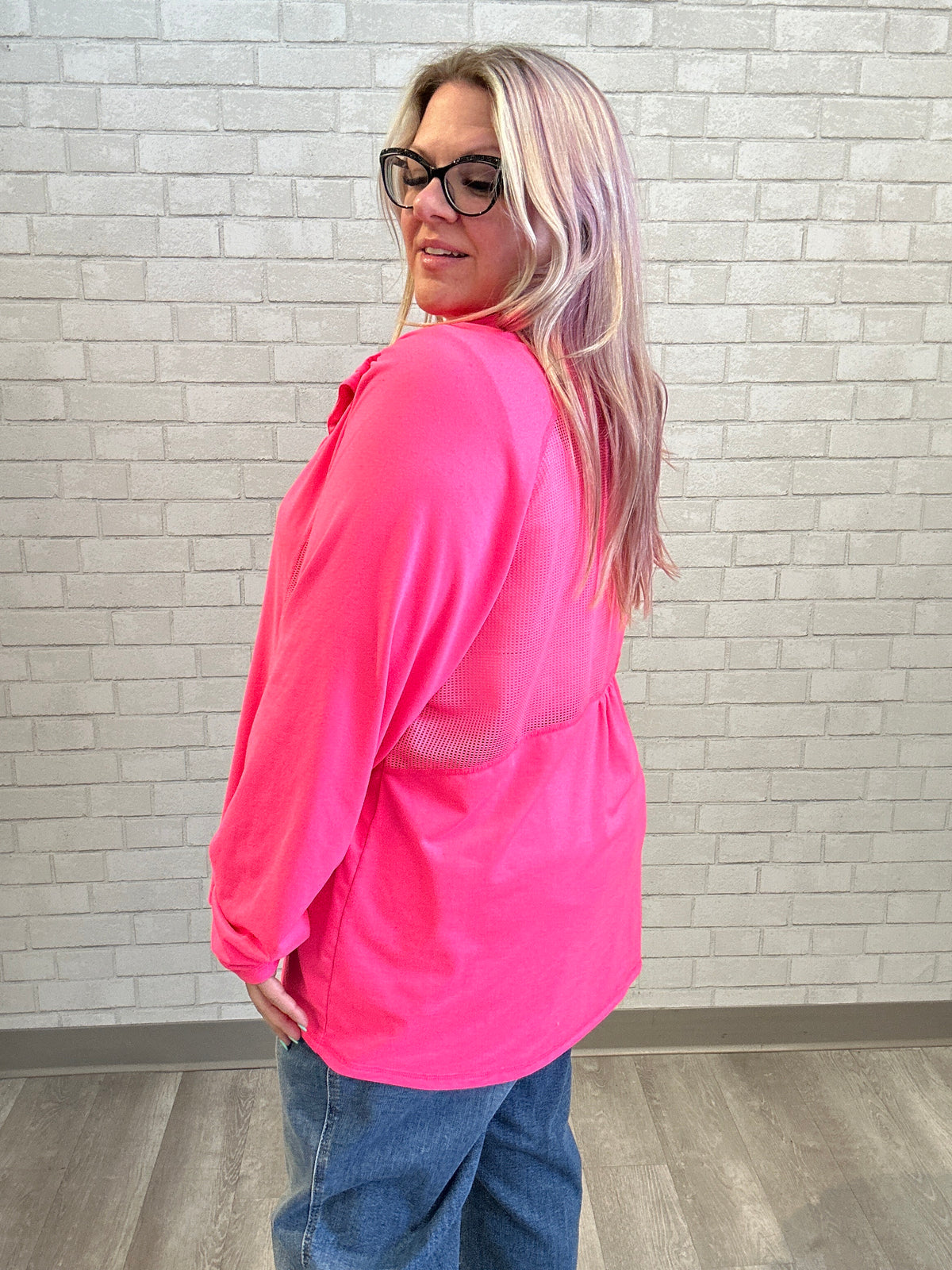 Hot Pink Active Zip Up
