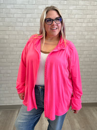 Hot Pink Active Zip Up