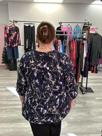 Navy Marble Print Lizzie Top - Dear Scarlett