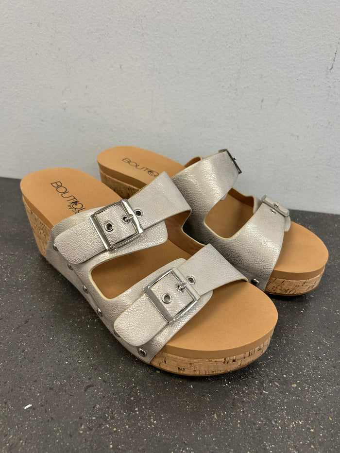 Platinum 2 Strap Wedges - Corkys