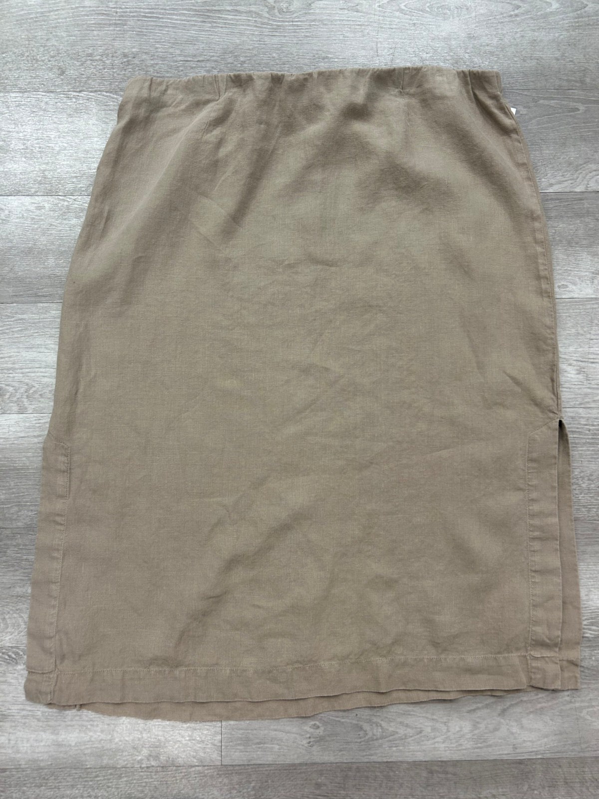 Khaki Long Linen Skirt - Pure Jill