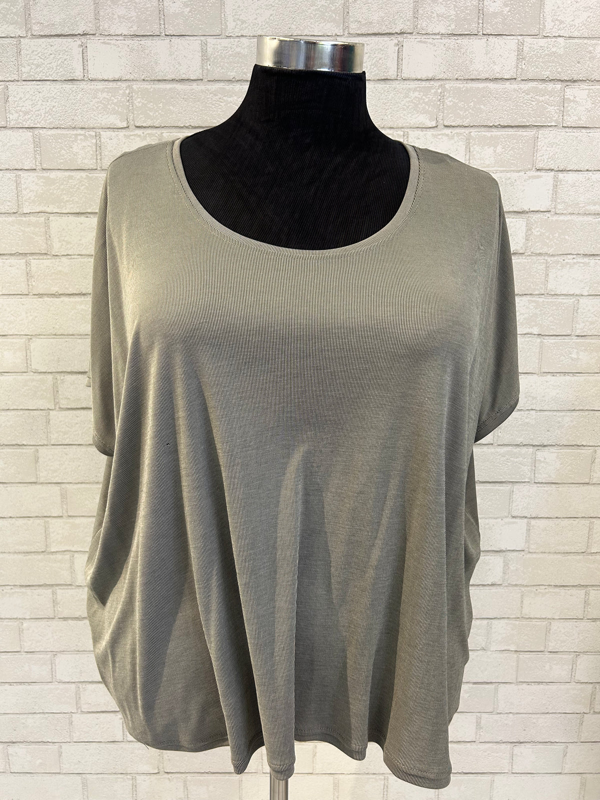 Green & White Striped Tee - Alembika