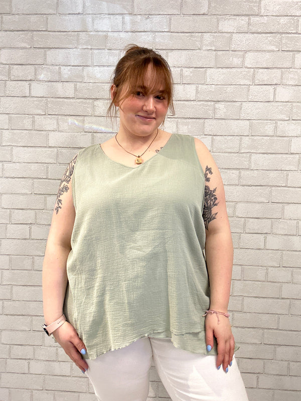 Soft Green Gauze Tank - Soft Surroundings