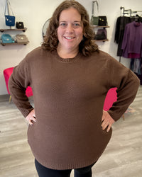 Round Neck Sweater | Brown