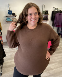 Round Neck Sweater | Brown