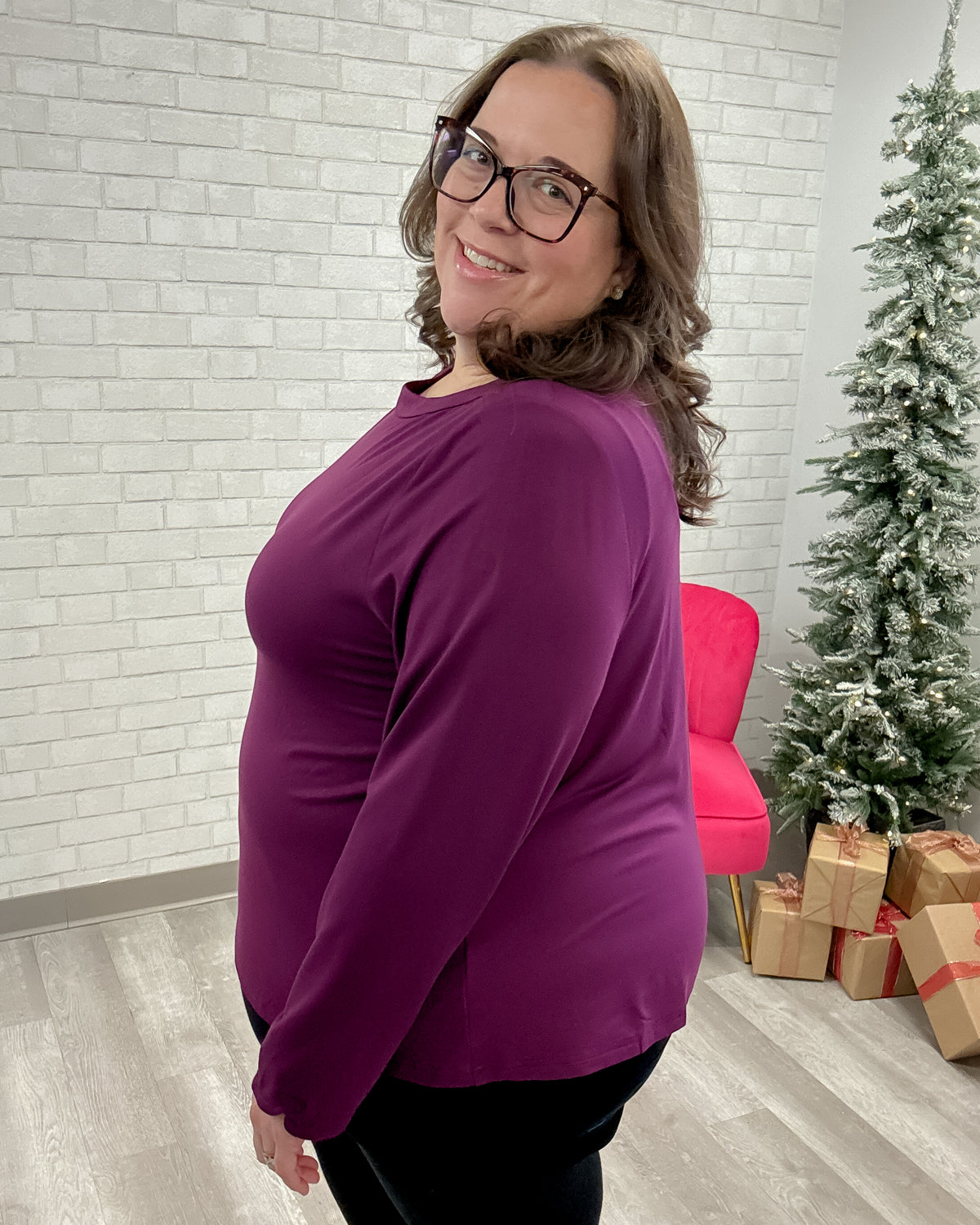 Mona French Terry Top | Magenta