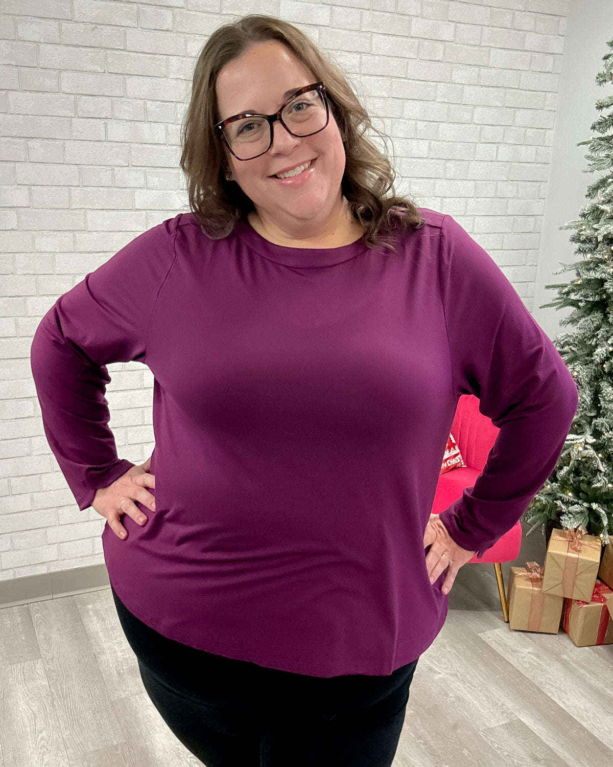 Mona French Terry Top | Magenta