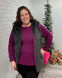 Cozy Fuzzy Vest | Charcoal