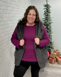 Cozy Fuzzy Vest | Charcoal