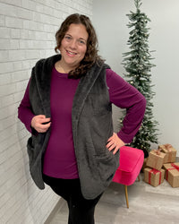 Cozy Fuzzy Vest | Charcoal
