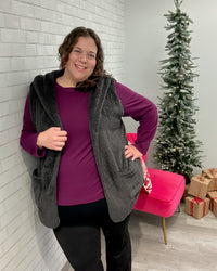 Cozy Fuzzy Vest | Charcoal