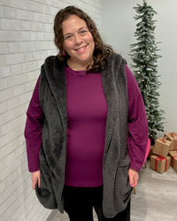 Cozy Fuzzy Vest | Charcoal