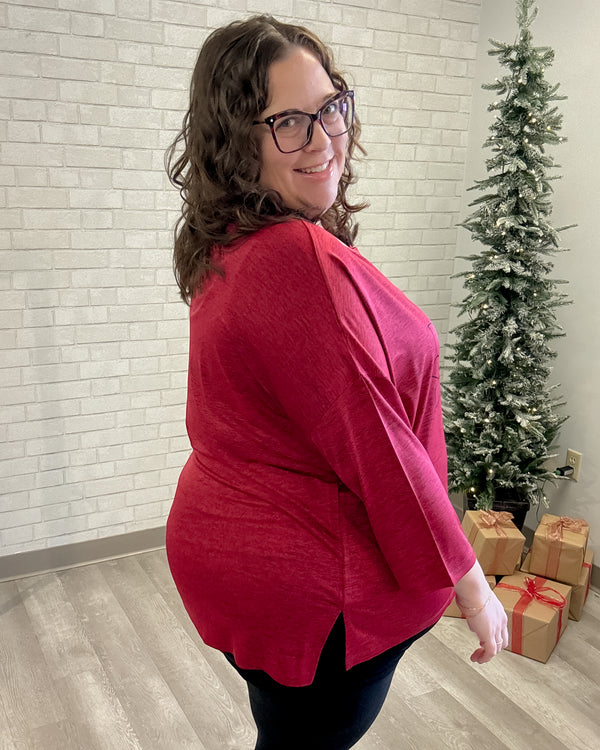 Marigold Side Slit Tunic | Red