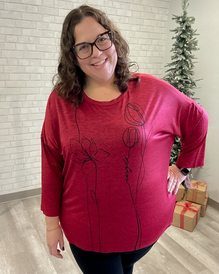 Marigold Side Slit Tunic | Red