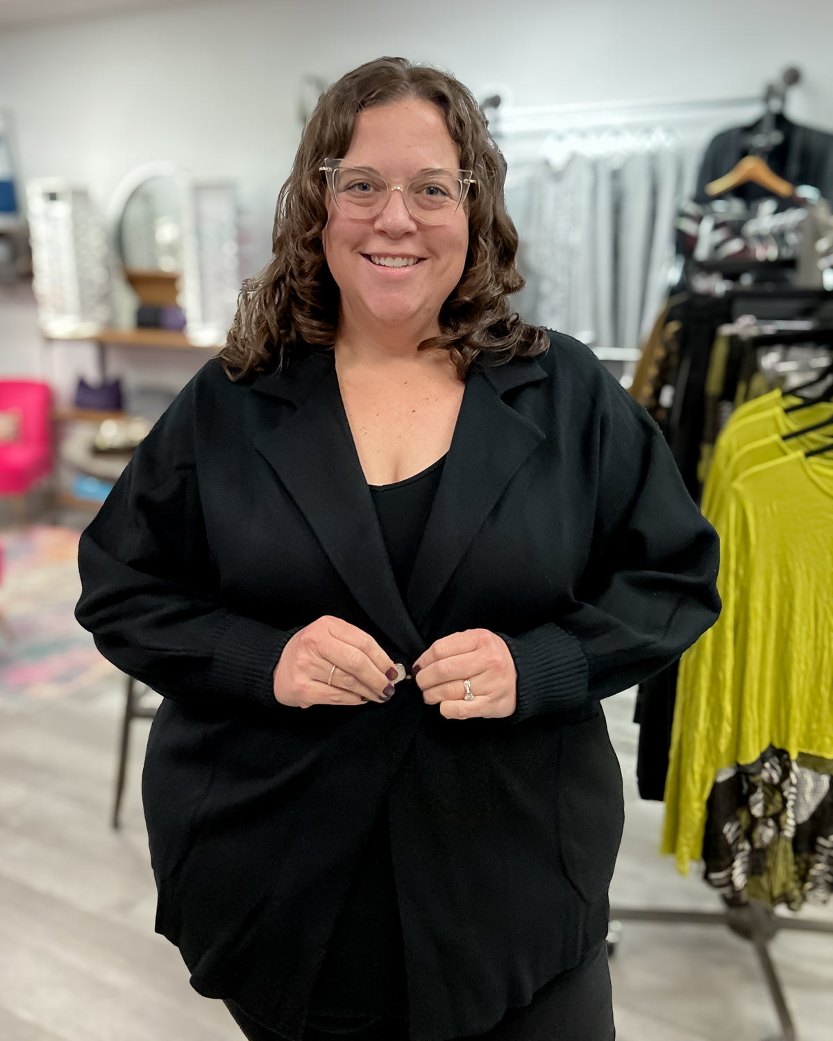 Single Button Cardigan | Black